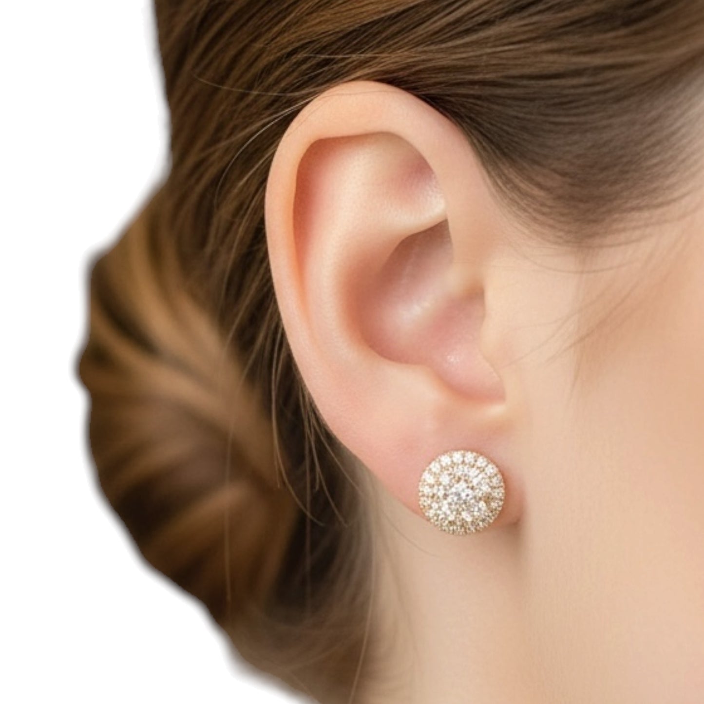 ARETES REDONODOS DIAMANTES