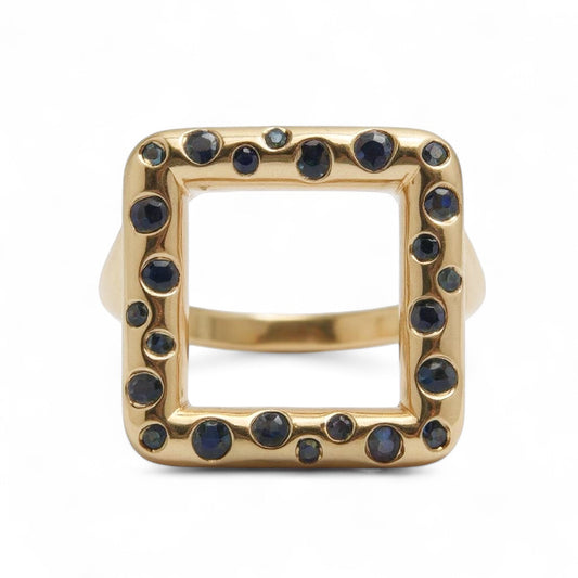 ANILLO MODERNO ZAFIRO CUADRADO