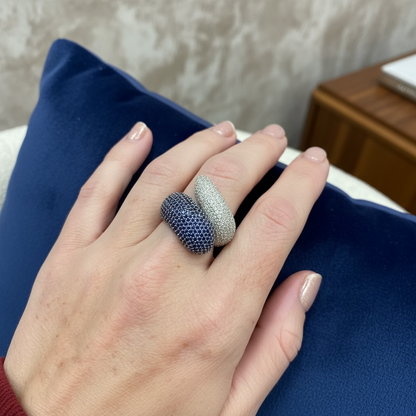 ANILLO DOBLE ZAFIRO PAVE