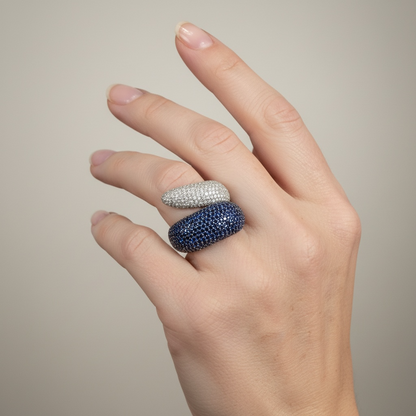 ANILLO DOBLE ZAFIRO PAVE