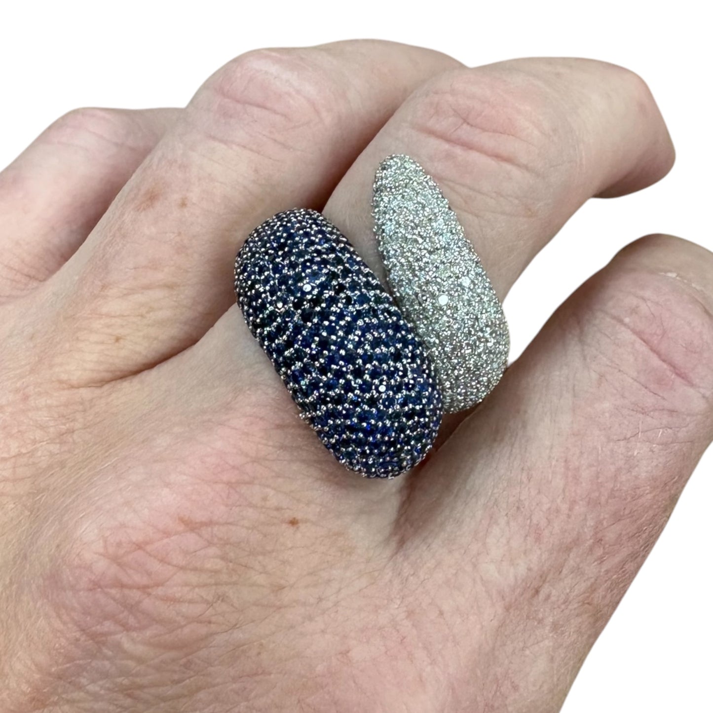 ANILLO DOBLE ZAFIRO PAVE