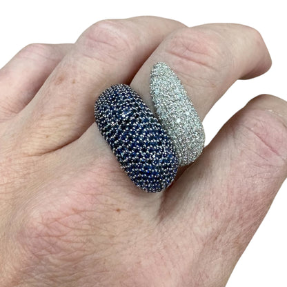 ANILLO DOBLE ZAFIRO PAVE