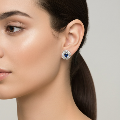 ARETES FLOR ZAFIRO
