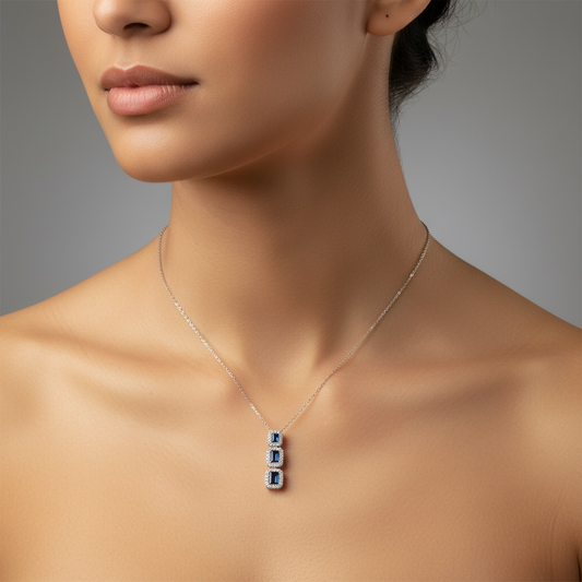 DIJE ZAFIROS Y DIAMANTES