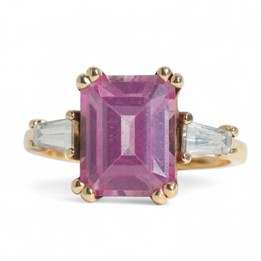 ANILLO ESPINELA Y TOPACIO BLANCO