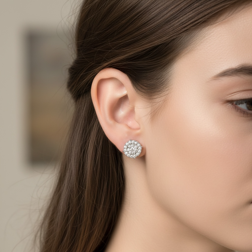 ARETES CIRCULO DIAMANTE