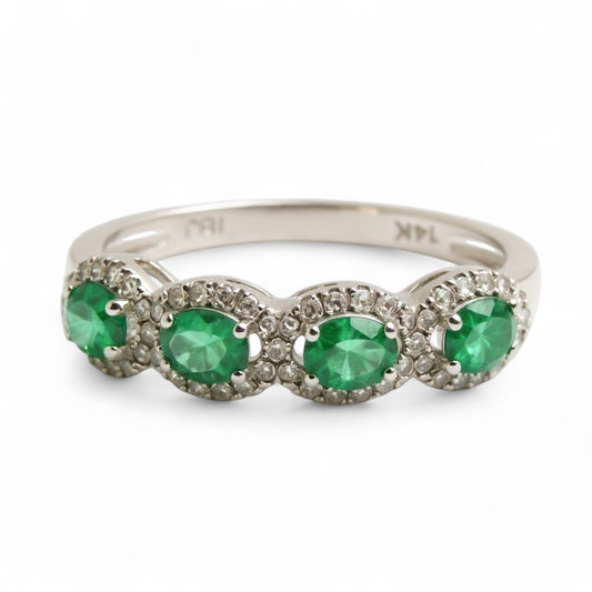 ANILLO ESMERALDA Y DIAMANTES