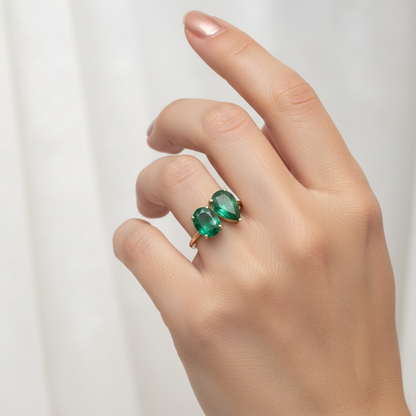 ANILLO ESMERALDA TU Y YO