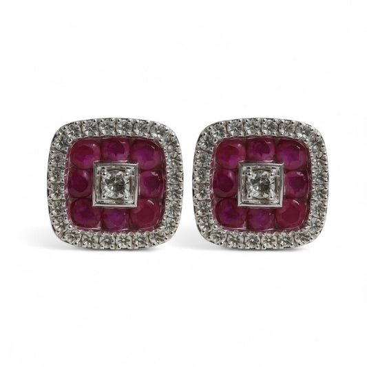 ARETES CUADRADOS RUBI