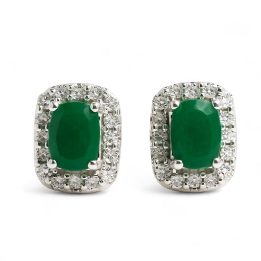 ARETES RECTANGULO ESMERALDA