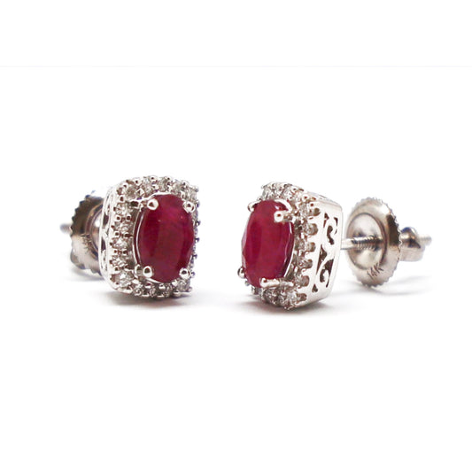 ARETES RECTANGULO RUBI
