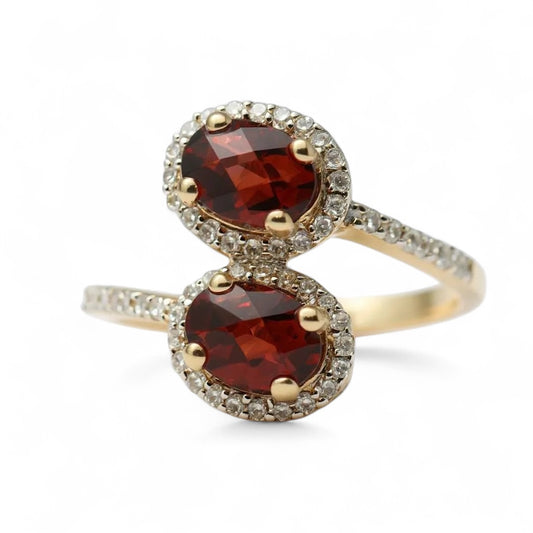 ANILLO DOBLE GRANATE