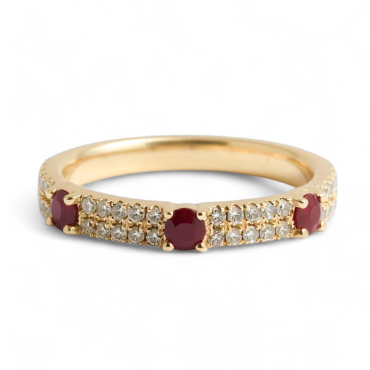 ANILLO DIAMANTES Y RUBI