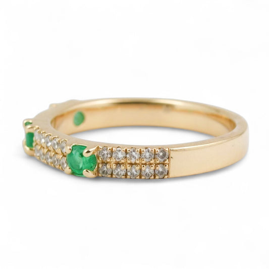 ANILLO DIAMANTES Y ESMERALDA