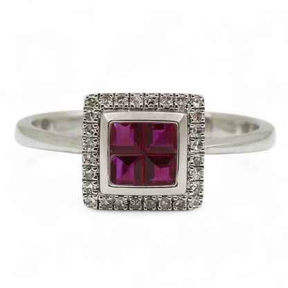 ANILLO CUADRADO RUBI