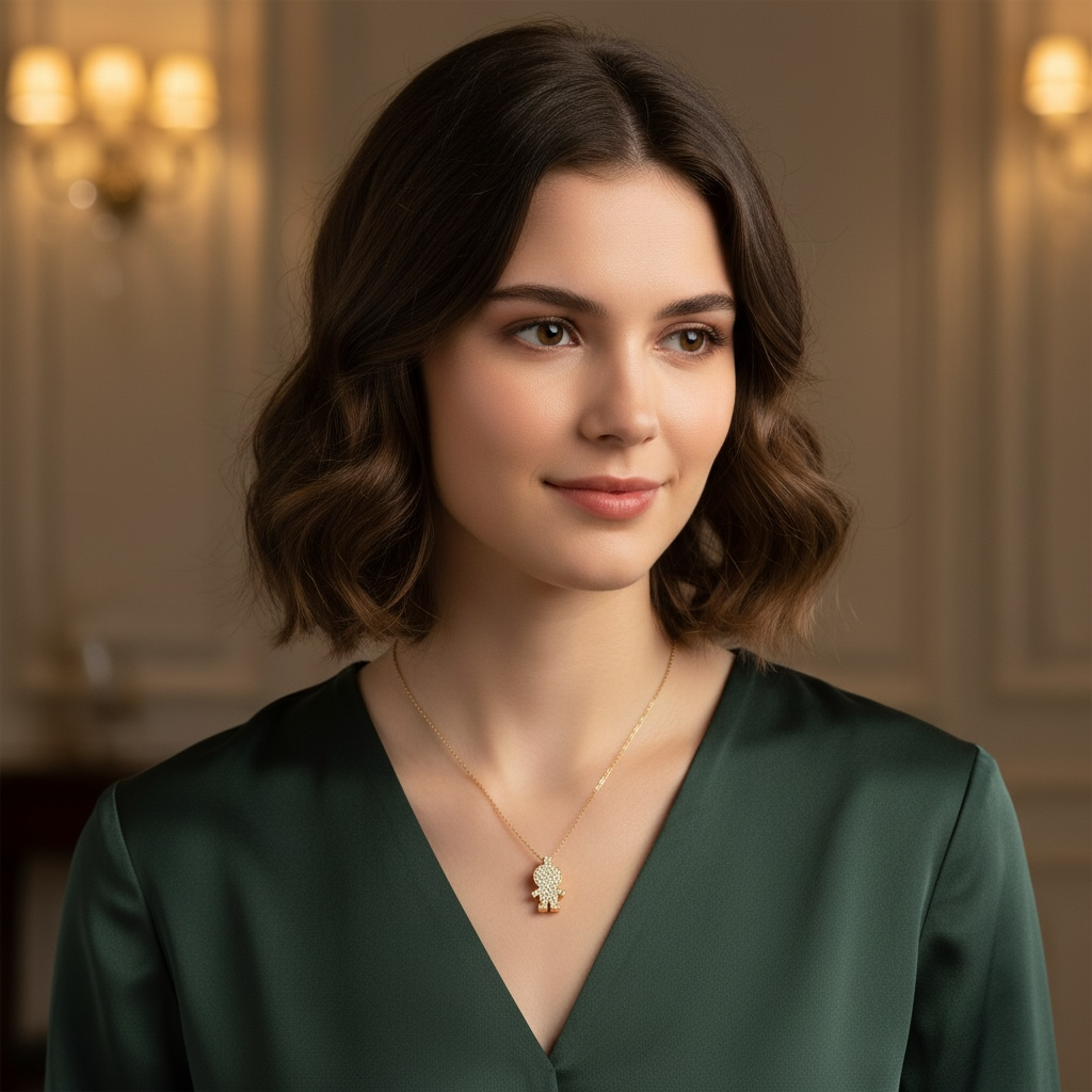 DIJE MUÑECO ORO Y DIAMANTES