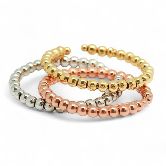 ANILLO BOLAS TRES COLORES