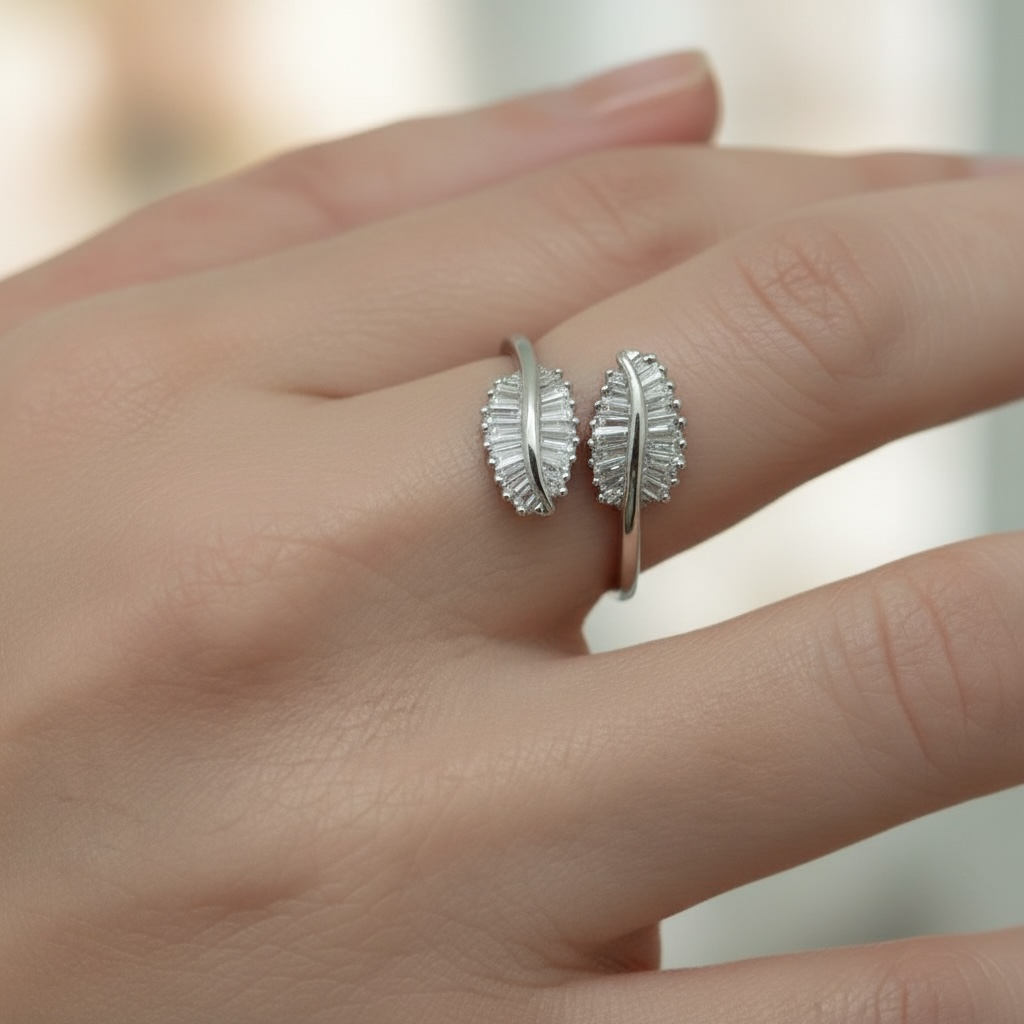 ANILLO HOJAS BAGUETTES