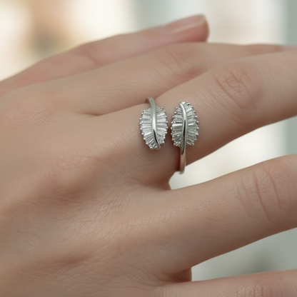 ANILLO HOJAS BAGUETTES