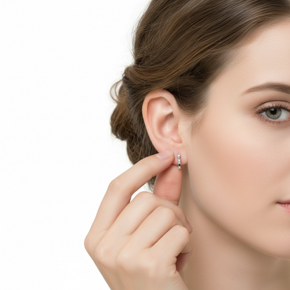 ARETES BARRA ZAFIRO DIAMANTE AGUAMARINA