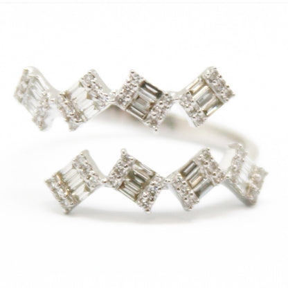 ANILLO ABIERTO DIAMANTES Y BAGUETTES