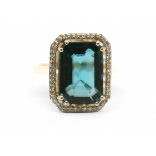 ANILLO LONDON BLUE RECTANGULAR