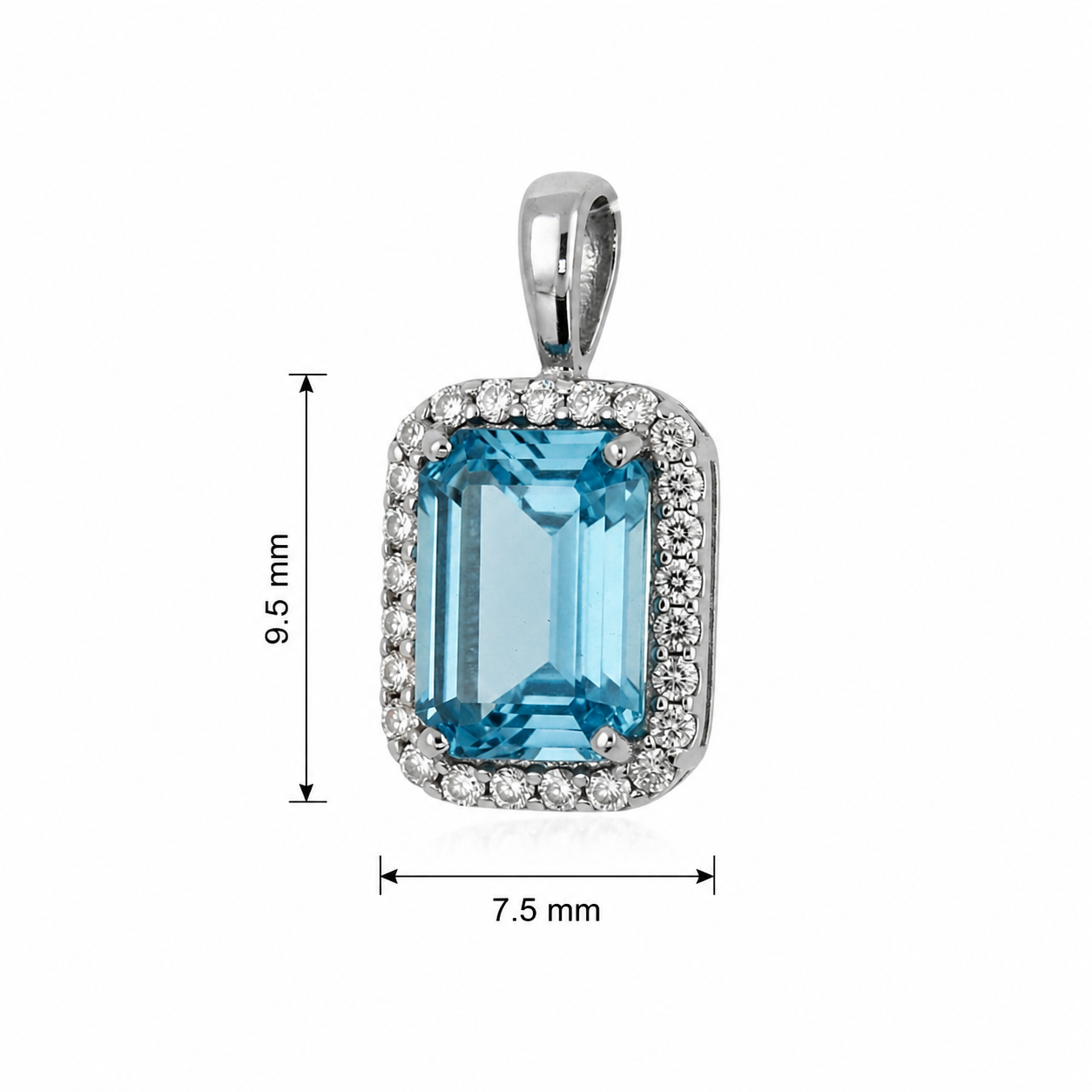 DIJE RECTANGULAR TOPACIO