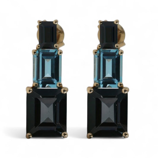 ARETES TOPACIO Y LONDON BLUE