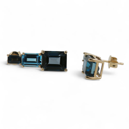 ARETES TOPACIO Y LONDON BLUE