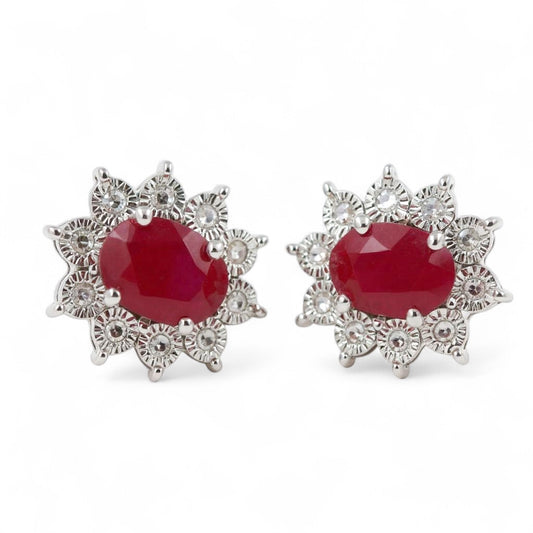 ARETES FLOR RUBI