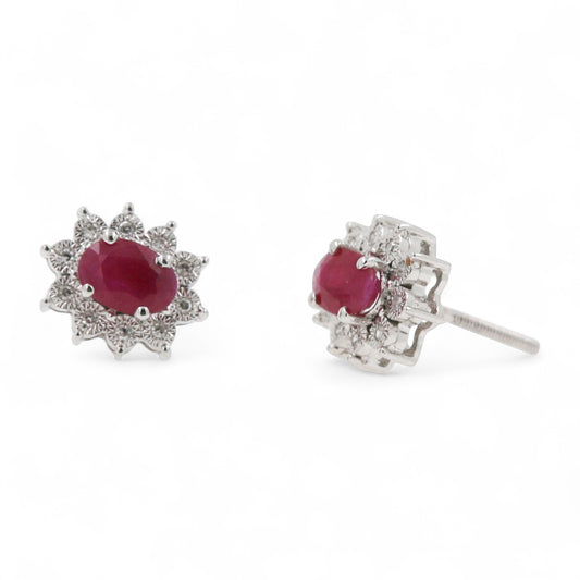 ARETES FLOR RUBI