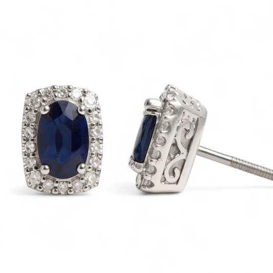 ARETES RECTANGLO ZAFIRO