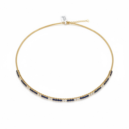 COLLAR ZAFIRO Y DIAMANTES SEMIFLEXIBLE