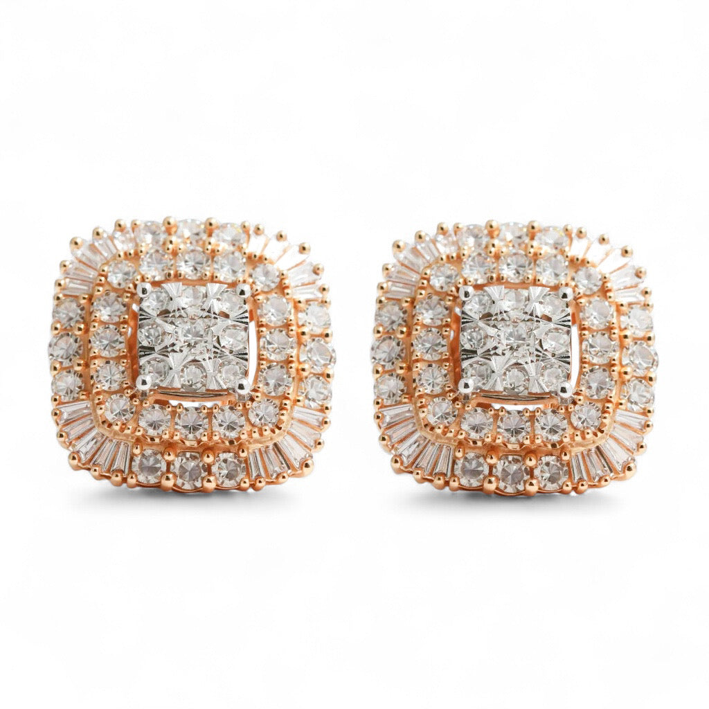ARETES CUADRADOS DIAMANTES