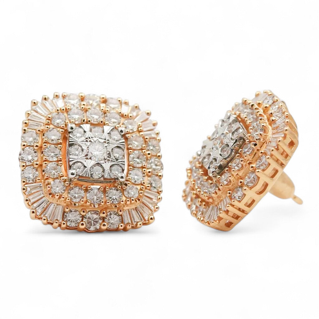 ARETES CUADRADOS DIAMANTES