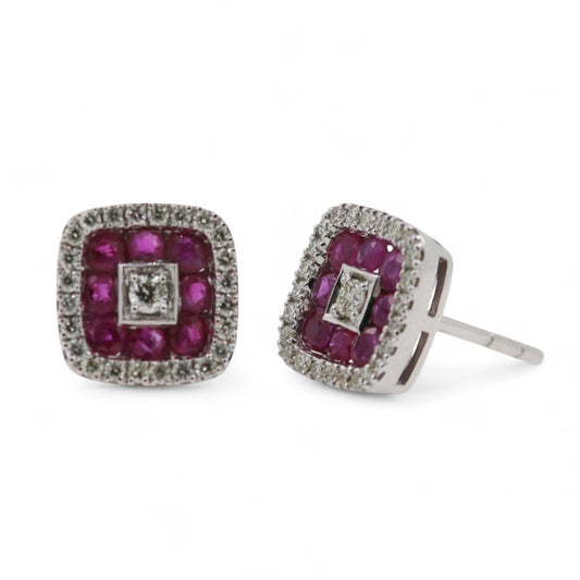 ARETES CUADRADOS RUBI