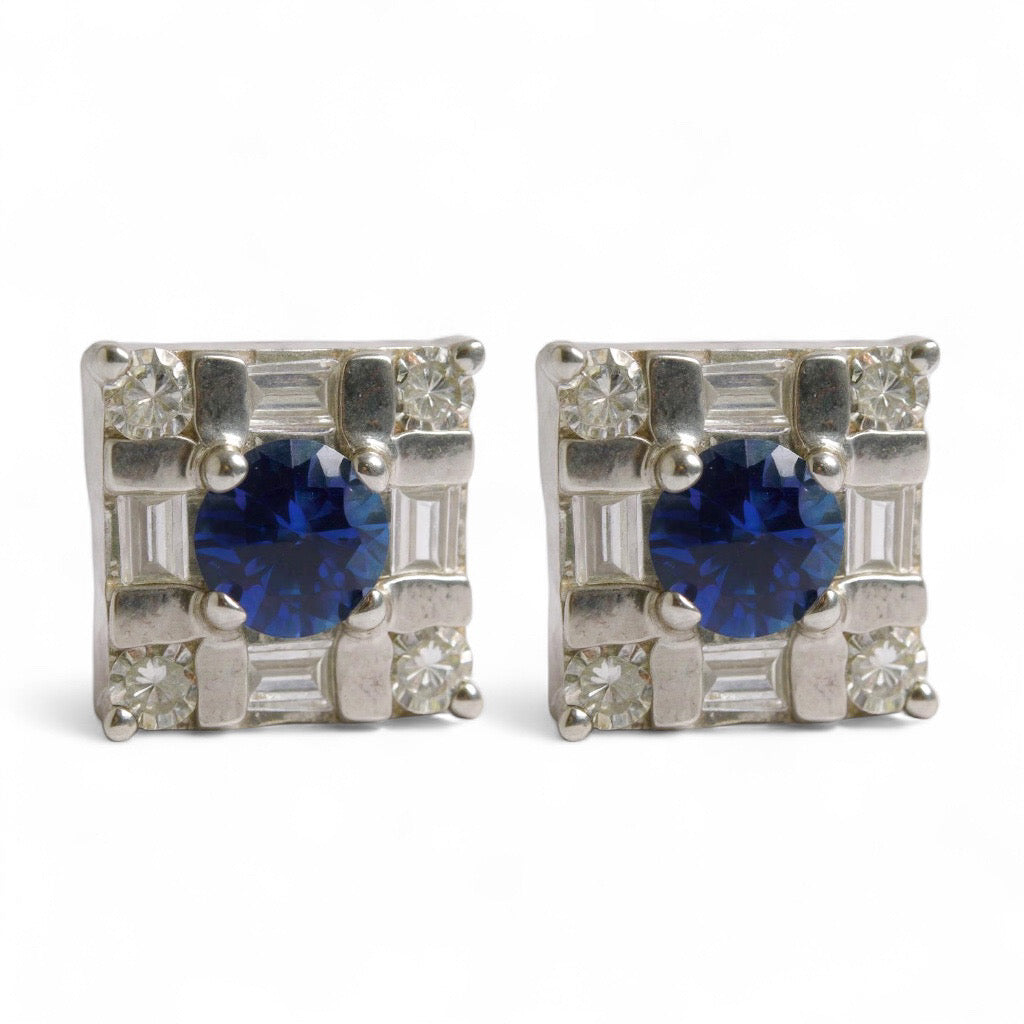 ARETES CUADRADOS ZAFIRO