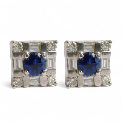 ARETES CUADRADOS ZAFIRO