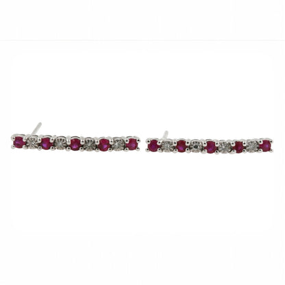 ARETES LARGOS RUBI Y DIAMANTES