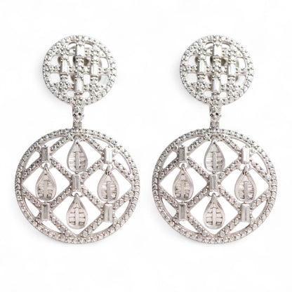 ARETES LARGOS CIRCULO DIAMANTES