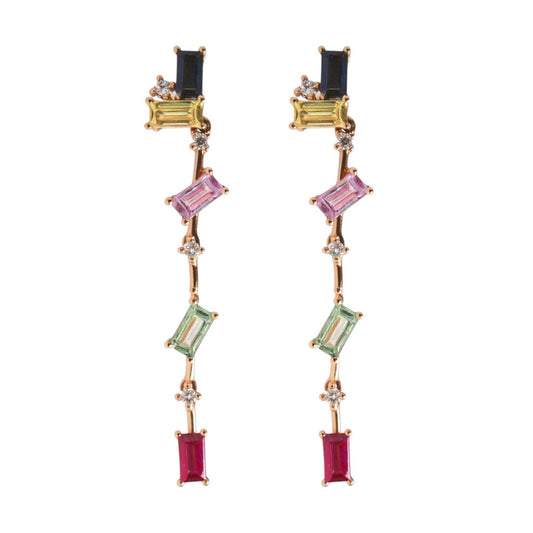 ARETES LARGOS BAGUETTES RAINBOW