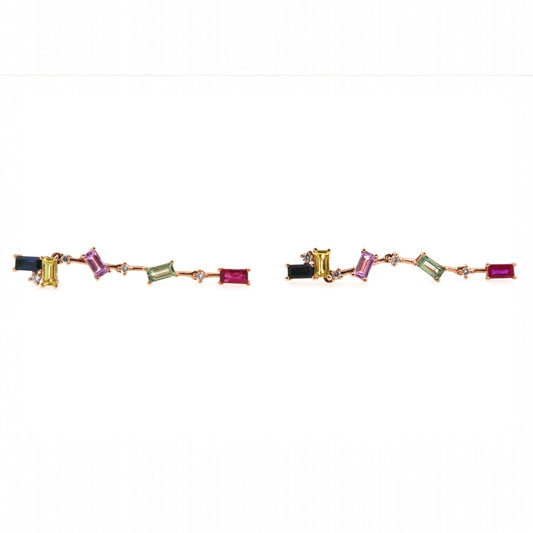 ARETES LARGOS BAGUETTES RAINBOW
