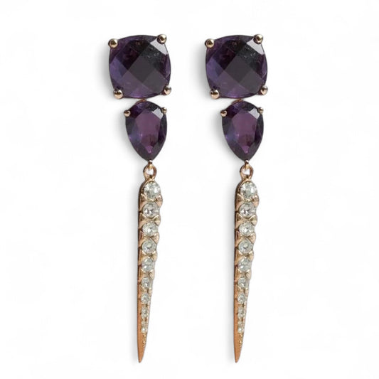 ARETES LARGOS AMATISTA