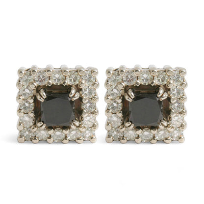 ARETES HALO DIAMANTES NEGROS