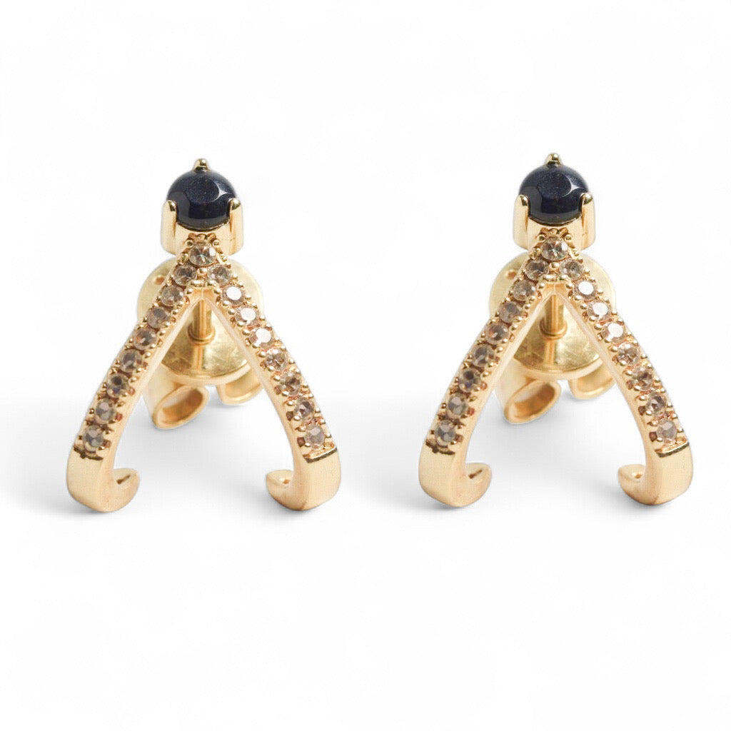 ARETES GARRA ZAFIRO Y DIAMANTES