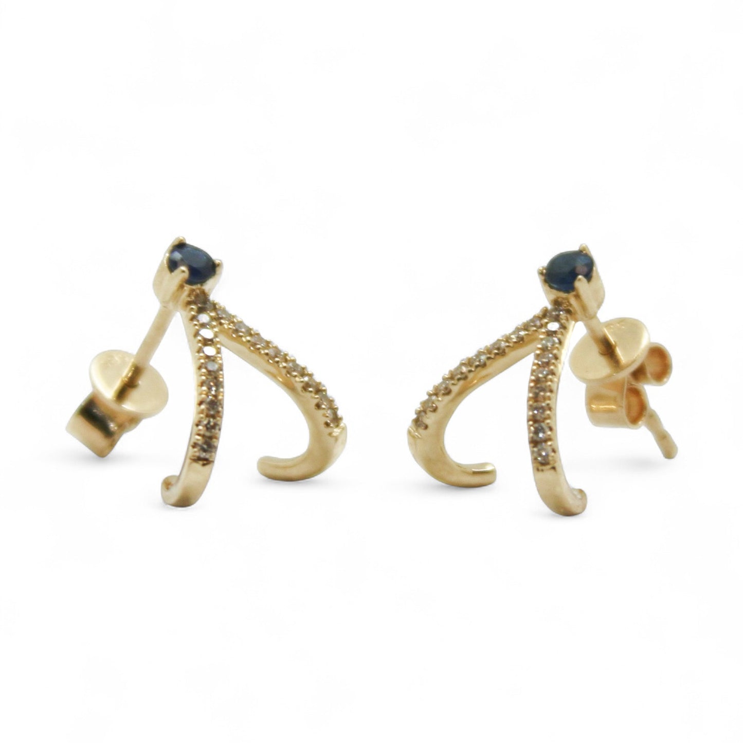 ARETES GARRA ZAFIRO Y DIAMANTES