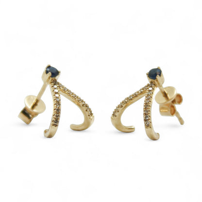 ARETES GARRA ZAFIRO Y DIAMANTES