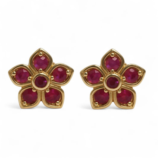 ARETES FLOR RUBI