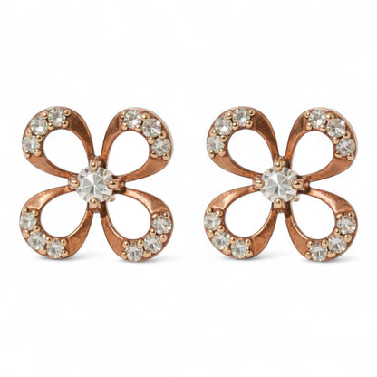 ARETES FLOR ORO ROSA