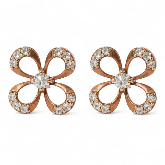 ARETES FLOR ORO ROSA